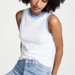 RAG & BONE Jolie White Sleeveless Tank Top